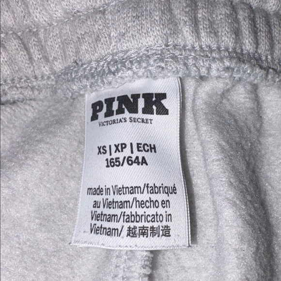 PINK Women's Gray Sweat Shorts with Pockets, white stripe on side fit size small - Picture 3 of 4